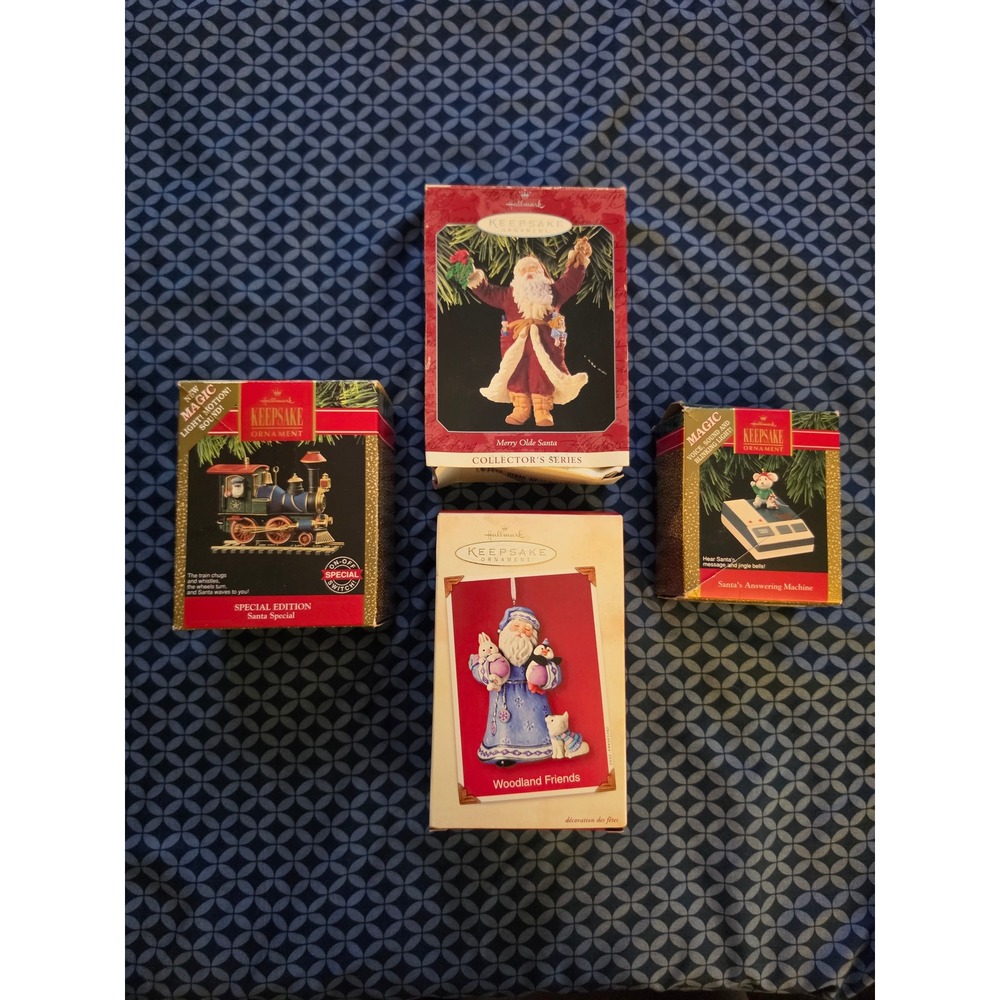 Hallmark Keepsake Ornament Lot Santa Special Woodland Friends Merry Olde Santa